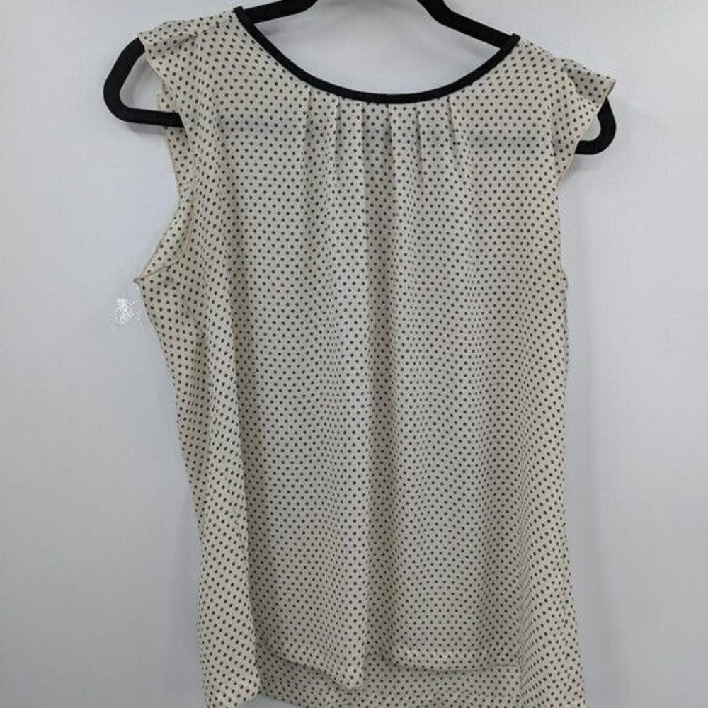 LOFT Dotted Ruffle Shoulder Sleeveless Top
